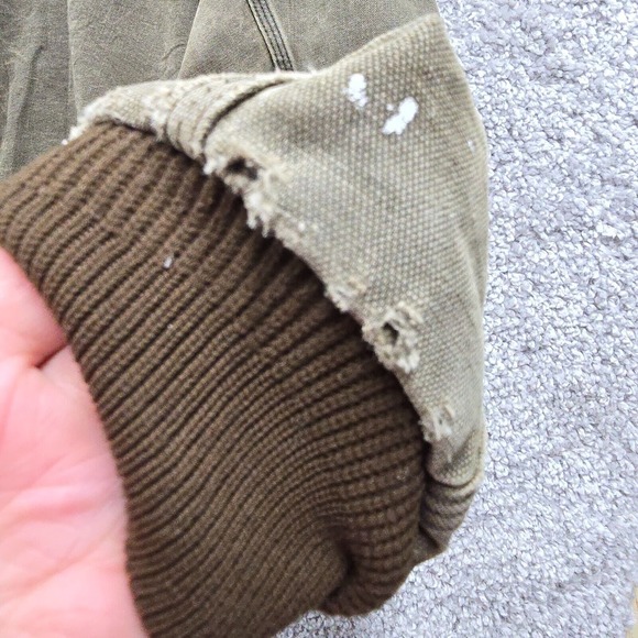 Carhartt Jacket Mens 3XL Green Canvas Quilted Workwear Distressed Vintage JQ142 - Picture 10 of 15